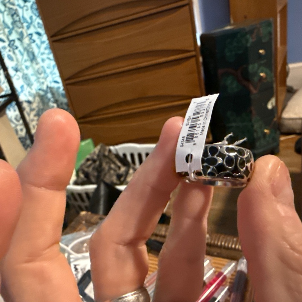 Silver and Black Smart Ring